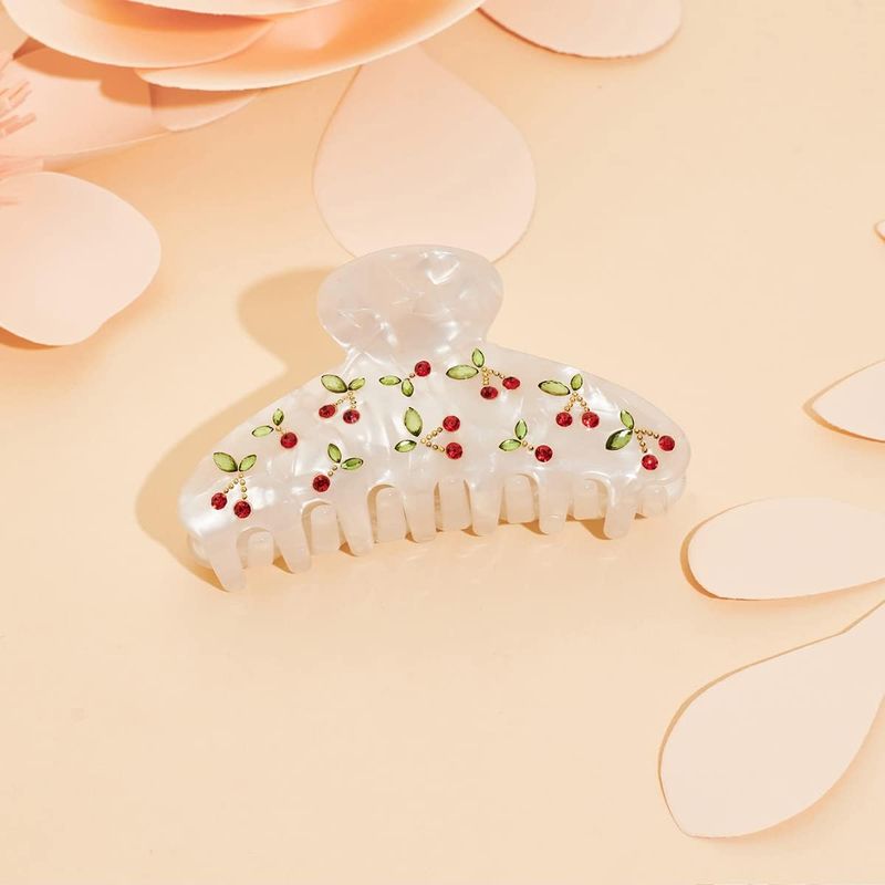 Travel Accessories For Elderly - 1pc Cherry hair clip, rhinestone, sweet
