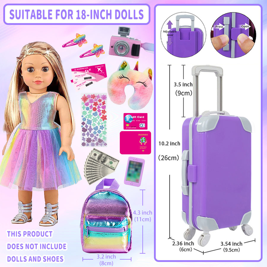 18inch Doll Clothes and Access - Travel Accessories Teens 评论和价格
