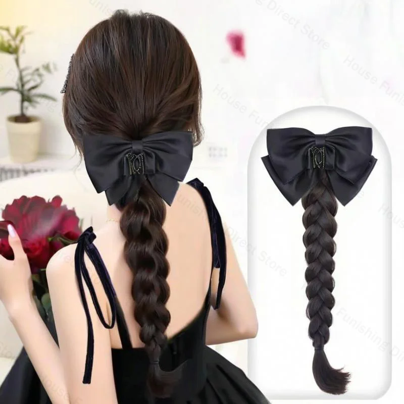 NEW Claw Clip Bow Wig Ponytail - Travel Accessories For Elderly 评论和价格