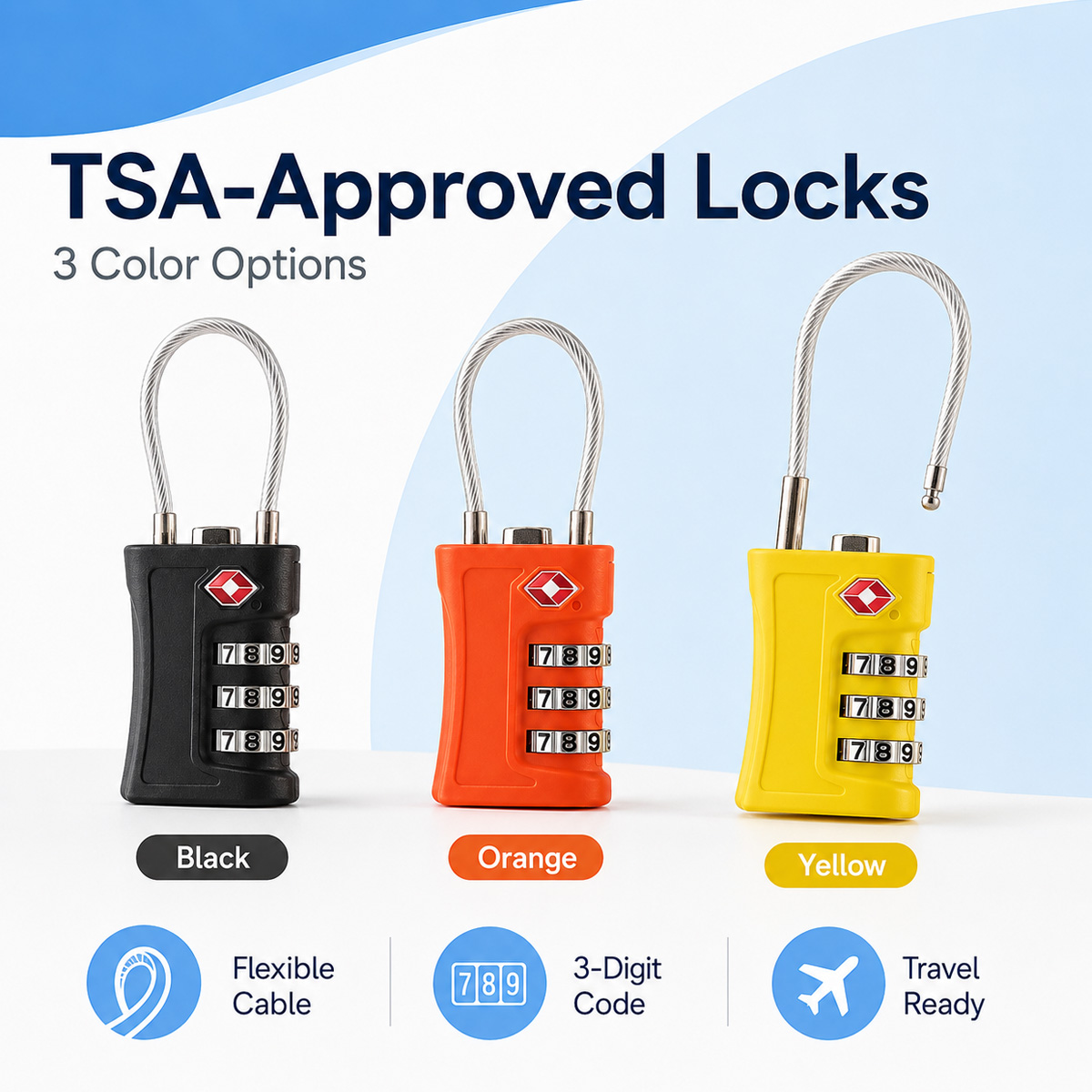 TSA Approved Luggage Lock 3 Di - Travel Accessories Electronics 评论和价格