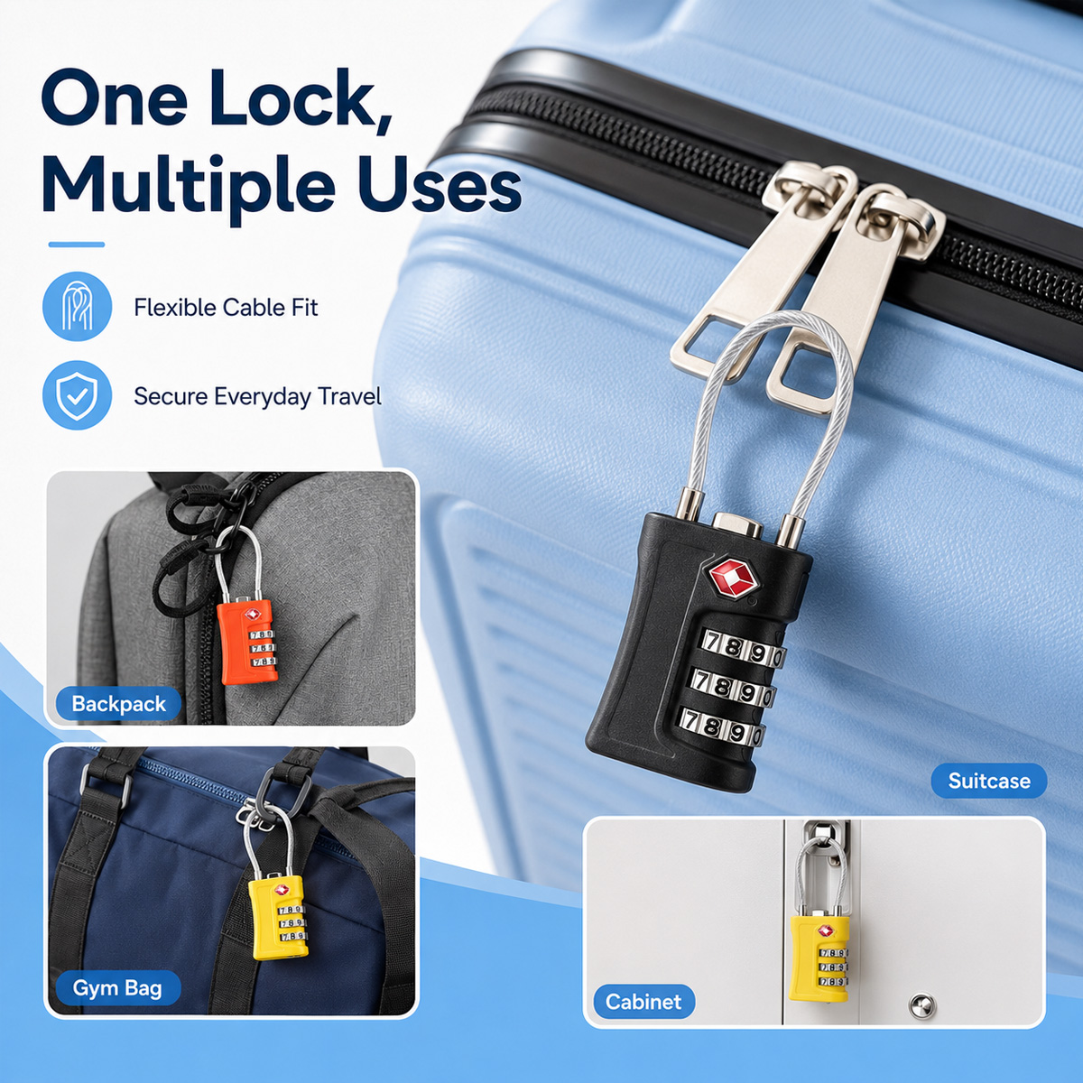 TSA Approved Luggage Lock 3 Di - Travel Accessories Electronics 评论和价格