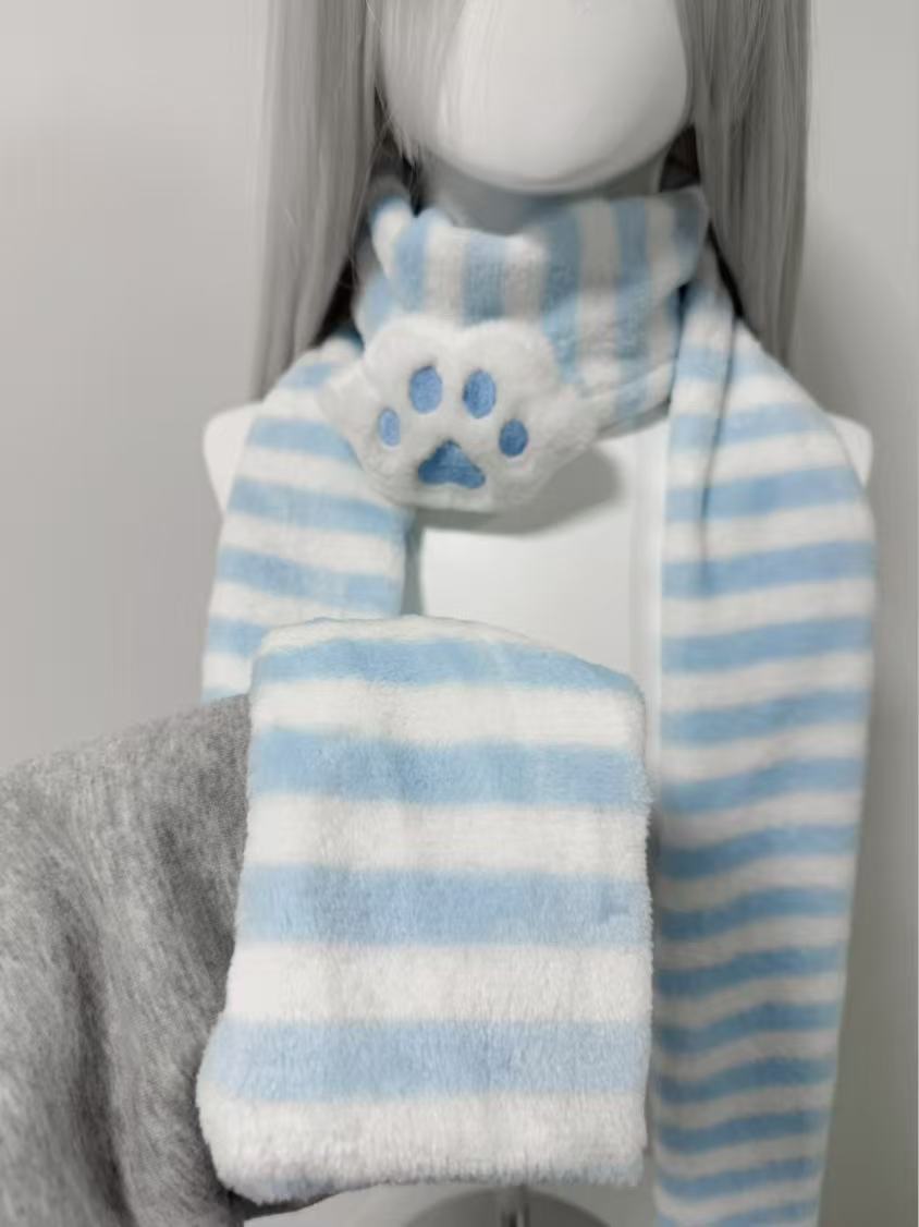 Kawaii Kniied Scarf Cat Paw De - Travel Accessories For Elderly 评论和价格