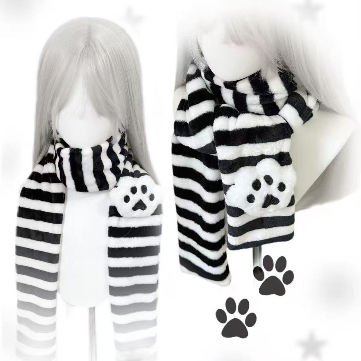 Kawaii Kniied Scarf Cat Paw De - Travel Accessories For Elderly 评论和价格