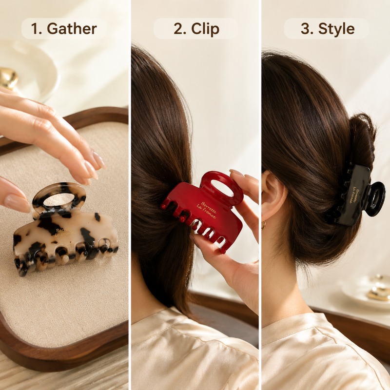 French Medium Hair Claw Clips  - Travel Accessories For Elderly 评论和价格