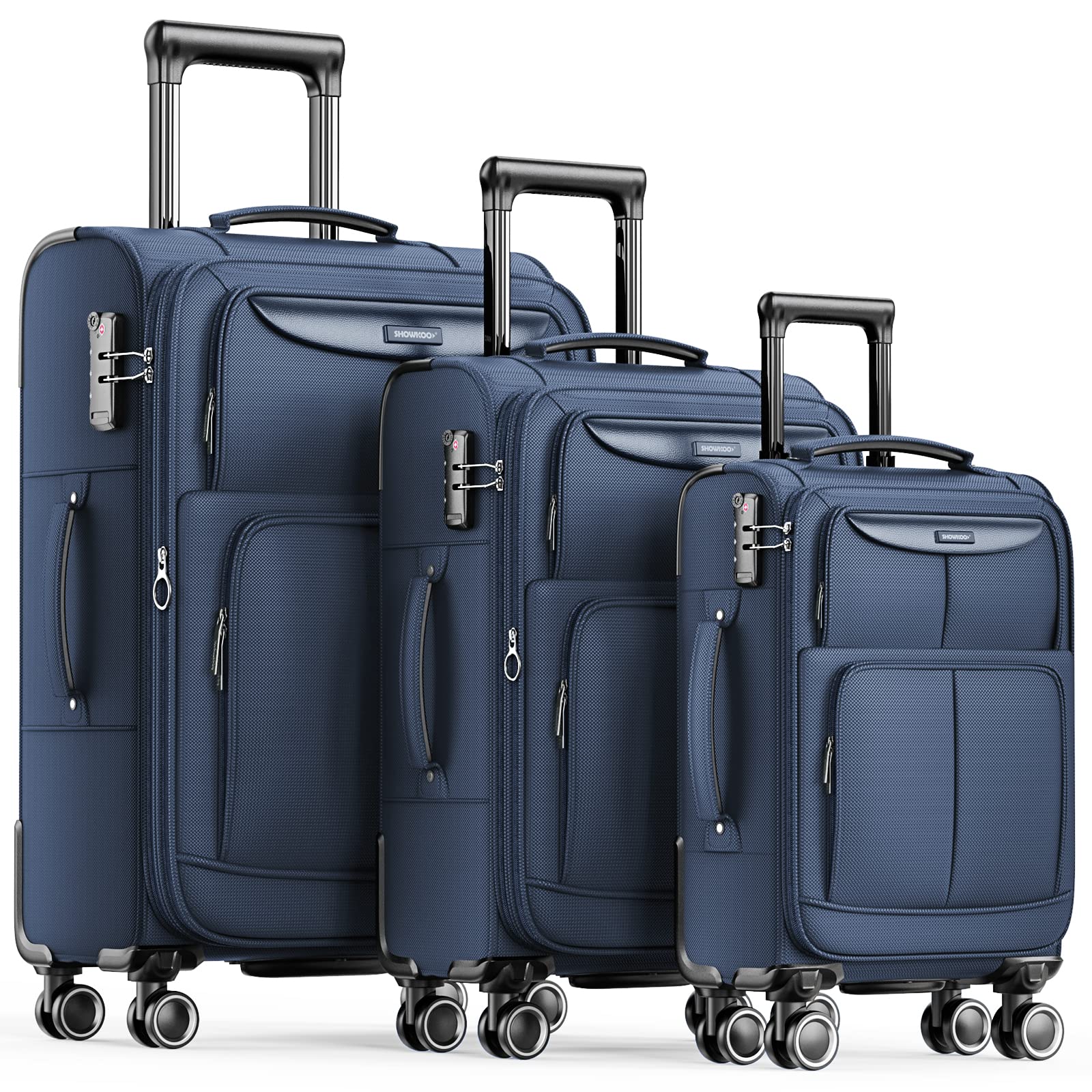 SHOWKOO Luggage Sets 3 Piece S - Luggage Wheel Replacement 评论和价格