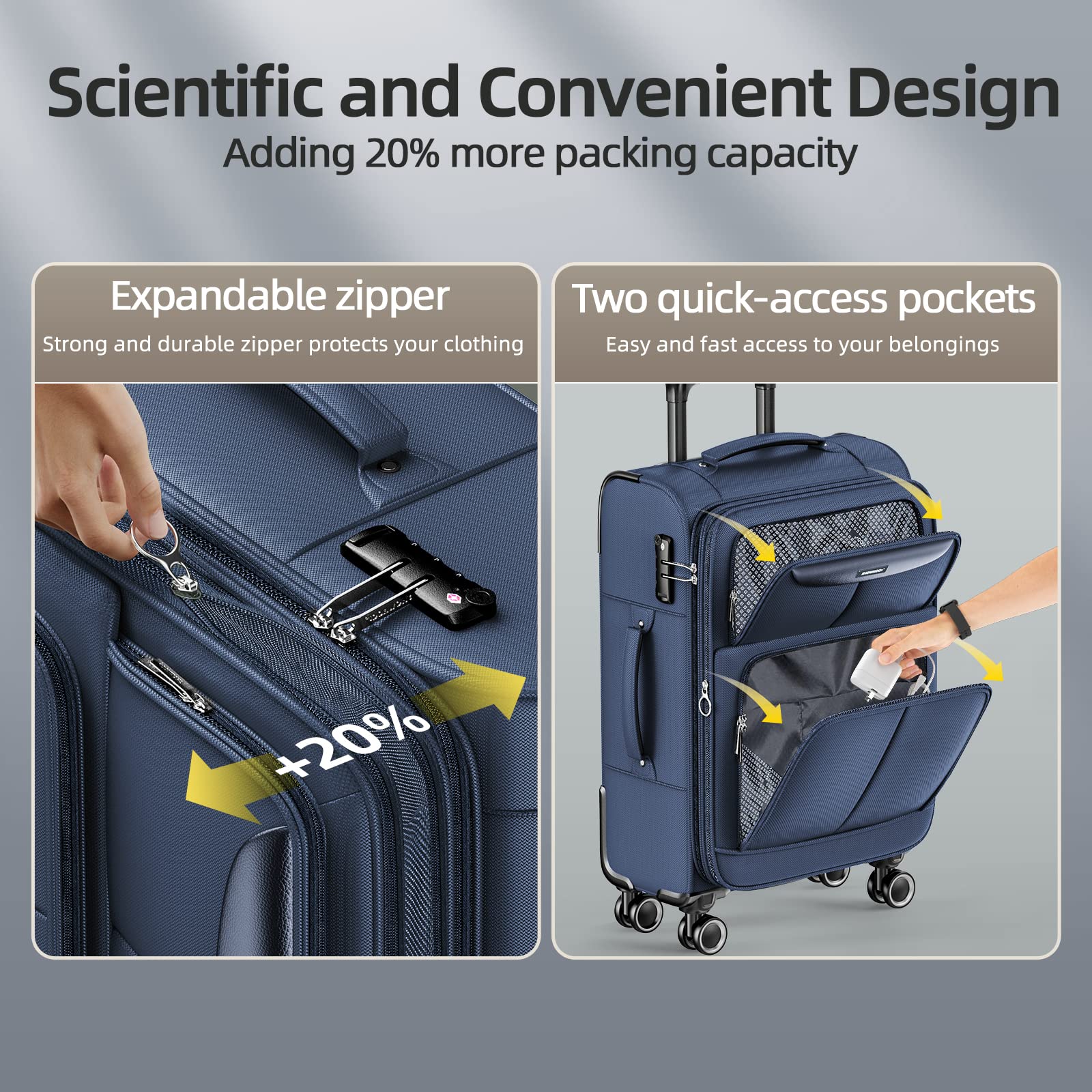 SHOWKOO Luggage Sets 3 Piece S - Luggage Wheel Replacement 评论和价格