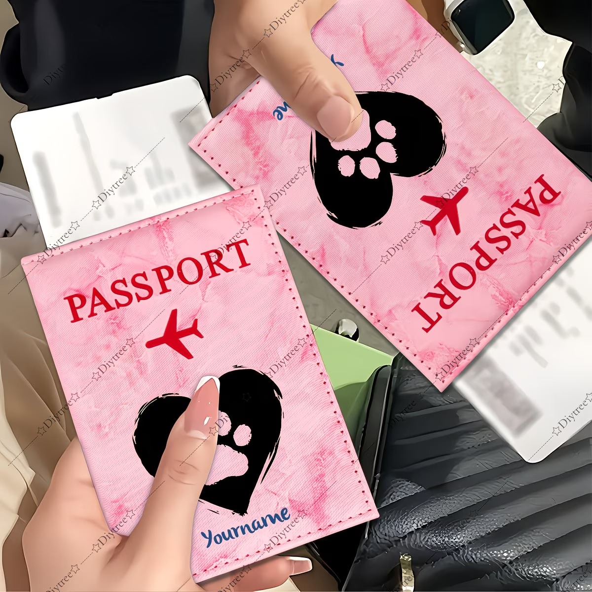 Custom Heart And Paw Print Pet - Travel Accessories Useful 评论和价格