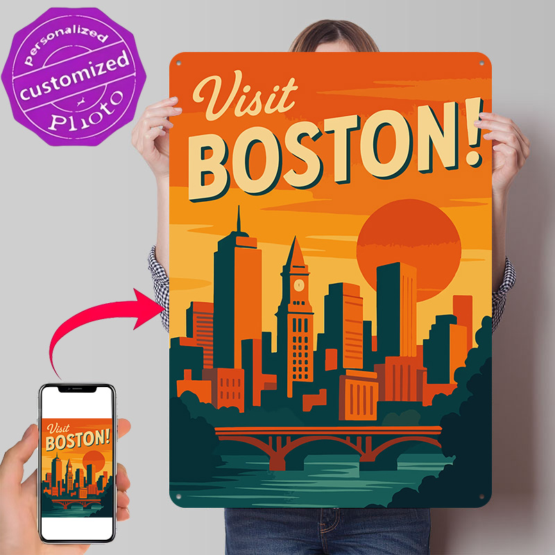 Boston Vintage Travel Metal Po - Travel Accessories For Europe 评论和价格