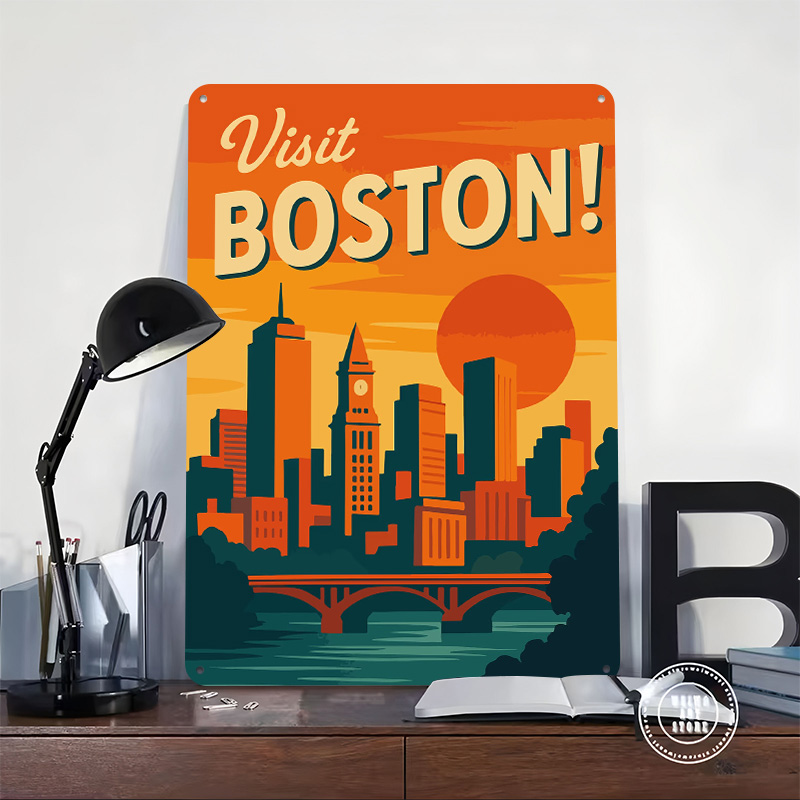 Boston Vintage Travel Metal Po - Travel Accessories For Europe 评论和价格