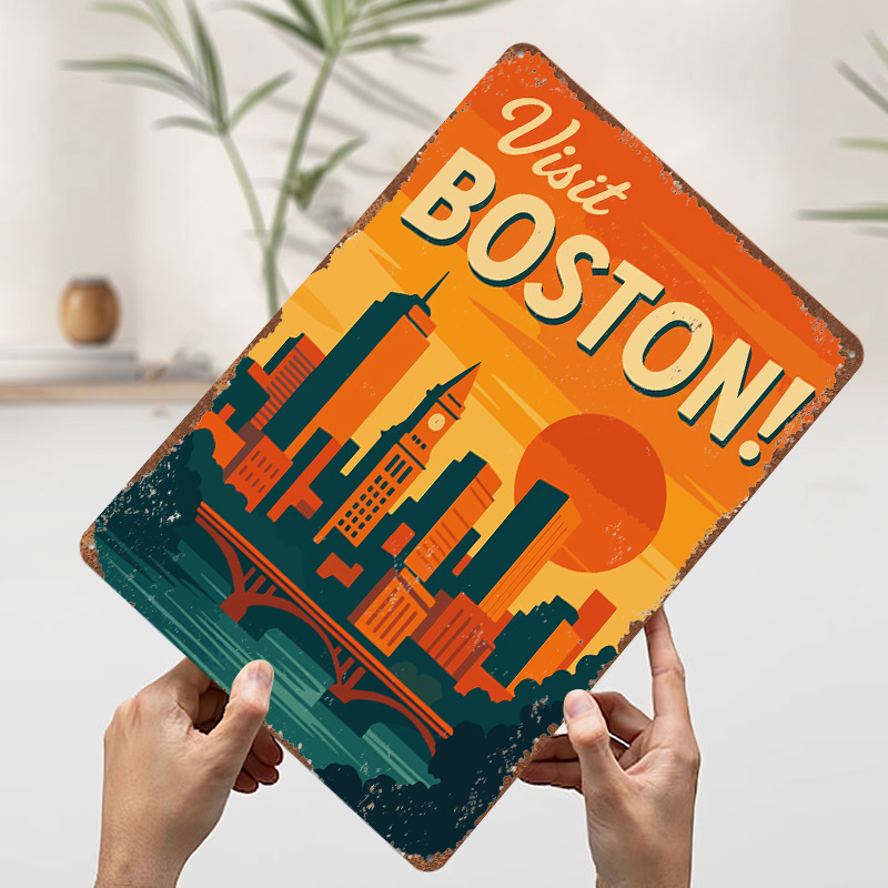 Boston Vintage Travel Metal Po - Travel Accessories For Europe 评论和价格