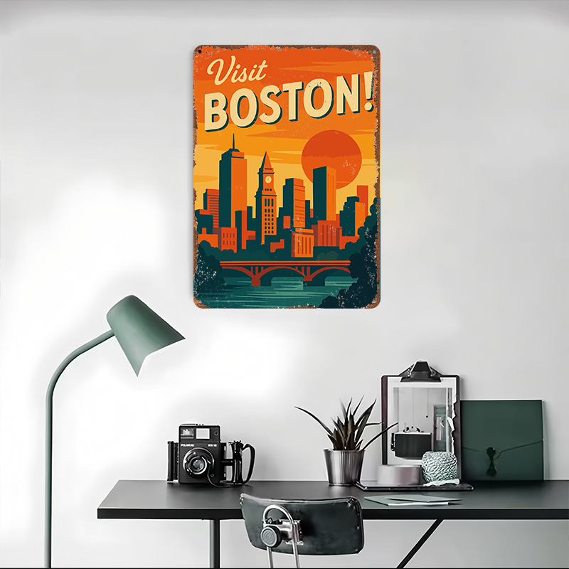 Boston Vintage Travel Metal Po - Travel Accessories For Europe 评论和价格